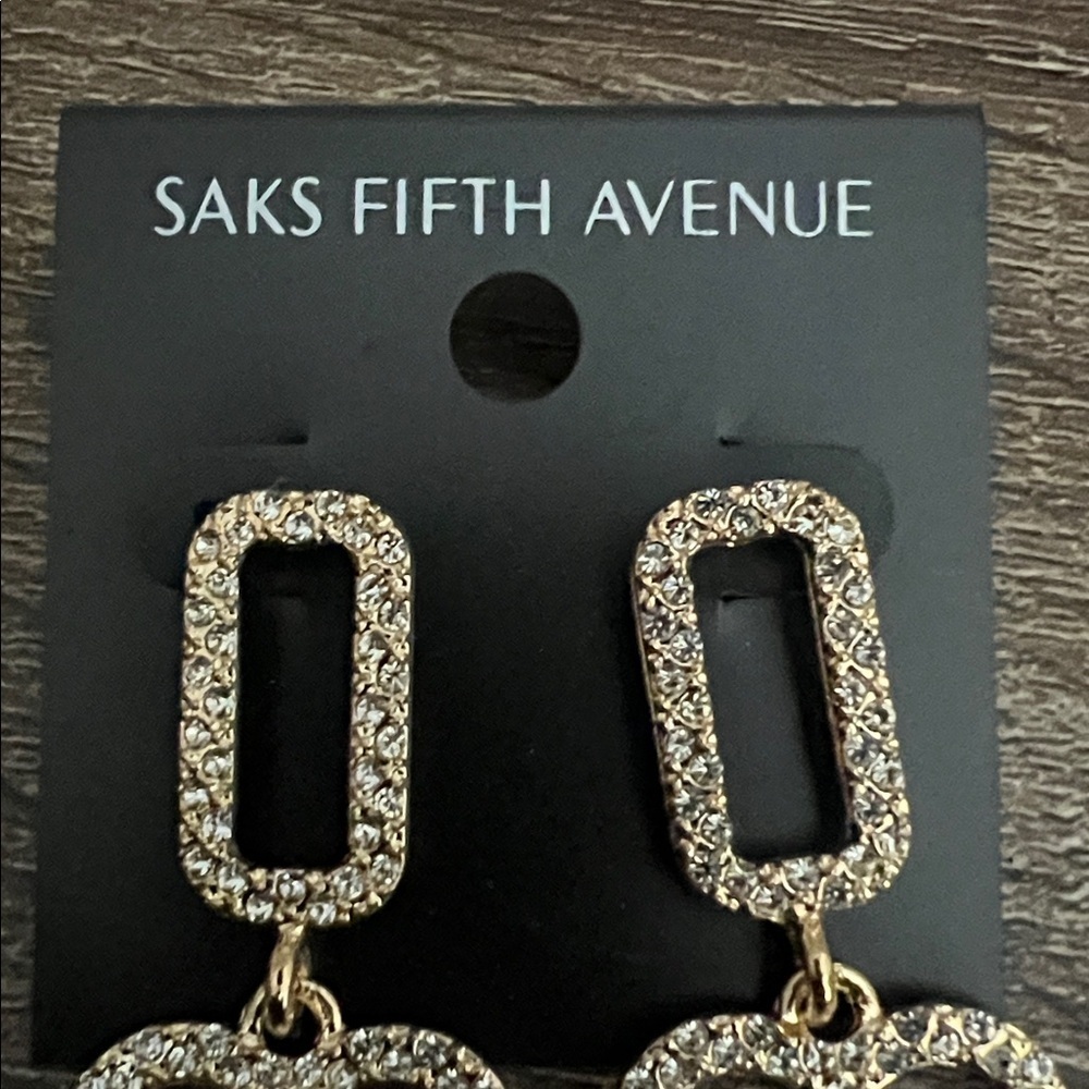 Saks Fifth Avenue Gold Textured Heart Earrings - Picture 3 of 4